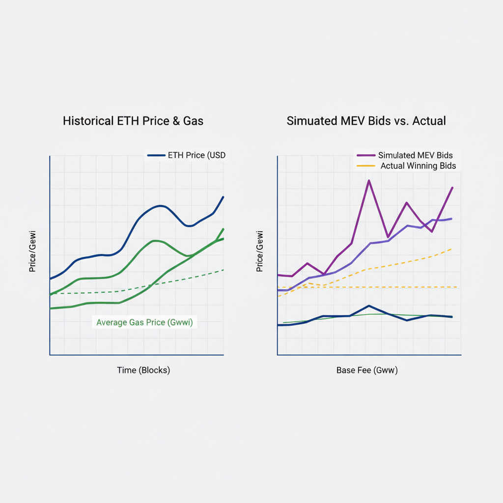 backtesting charts comparing MEV bids on historical Ethereum data