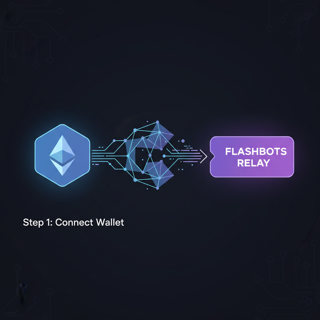 Ethereum wallet connecting to Flashbots relay node, holographic network